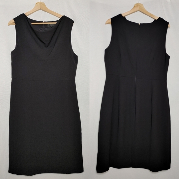J. Crew Dresses & Skirts - J. Crew Cowlneck Sheath Dress 365 Crepe Wool Sleeveless Black 14 Pencil Dress